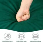 Olive Green Velvet 2-Seater Sofa with Storage Pockets – Compact Loveseat - Image 5