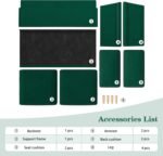 Olive Green Velvet 2-Seater Sofa with Storage Pockets – Compact Loveseat - Image 7