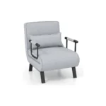 4-in-1 Folding Sofa Bed – Adjustable Light Grey Sleeper Armchair