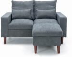 Fabric Sofa Set with Ottoman – 1, 2 or 3 Seater Upholstered Settee (Grey) - Image 3