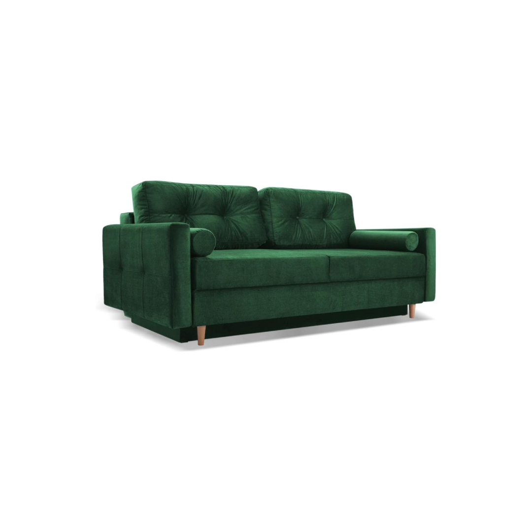 Pastella Green Sofa Bed with Storage – 213cm Velour Fabric Sleeper Sofa Pastella Green Sofa Bed with Storage – 213cm Velour Fabric Sleeper Sofa - Image 1
