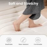 Togo Beige Suede Fireside Lounge Chair – Ergonomic & Modern - Image 5